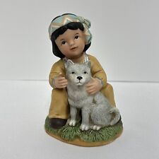 Vintage Homco Native American Child With Wolf Pup 4