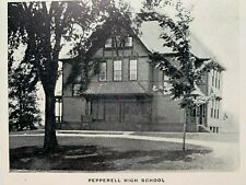 Postcard Pepperell MA - c1900s High School picture