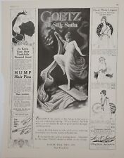 1917 GOETZ SILK Antique WW1 Era Print Ad Satin Beautiful Flowing Women's Dress picture