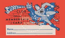 SUPERMAN - TIM CLUB 1946 MEMBERSHIP CARD - VINTAGE REPRINT picture