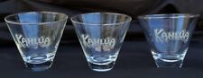 KAHLUA Cocktail Glasses Tapered Cone Shape Etched Logo Coffee Liqueur Set 3 M11 picture