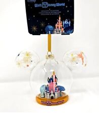 2024 Walt Disney World Four Parks Icons Castle Glass Mickey Ornament NEW picture