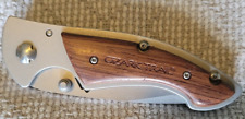 OZARK TRAIL Stainless Wood Framelock Pocket Knife picture