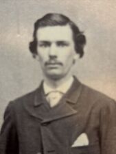 CDV Studio Photo of Man w/ 2 Cent IRS Stamp, Circa 1860's picture