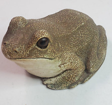 Sandicast Frog Toad Figurine Hand Cast Sandra Brue 1984 Glass Eyes Realistic VTG picture