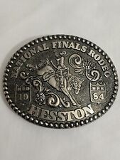 Vintage 80's National Finals Rodeo Hesston 1984 NFR Cowboy Buckle picture