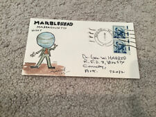 1975 MARBLEHEAD Mass: Signed FOLK ART WATERCOLOR Postal Cover GEORGE HARROD picture