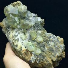 429g Translucent Light Green Chamfered Cubes Fluorite Crystal Mineral Specimen picture