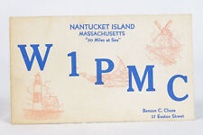 1947 Amateur Ham Radio QSL Card Nantucket Island W1PMC Benson Chase picture