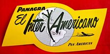 PANAGRA Baggage Label Original 1940's-50's EL INTER AMERICANO 4 1/2 X 2 1/2in picture