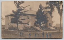 RPPC Quebec Canada Cookshire Academy Men On Lawn c1907 Real Photo Postcard P24 picture