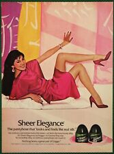 Leggs Sheer Elegance Pantyhose Sexy Long Legs Red Dress Vintage Print Ad 1984 picture