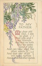 Henderson Co. Arts & Crafts Greetings Postcard 111. To Father, Wisteria Motif picture
