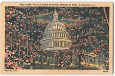 Postcard Cherry Trees In Bloom On Capitol by night, Washington, D.C., VPC01. picture