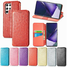 Flip Leather Flower Phone Case For Samsung S22 A33 A13 F52 F62 A03 Core A03S picture