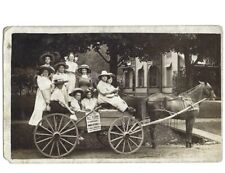 c1910 Group Of Women On Wagon Advertising BIG BASEBALL GAME Poster RPPC Postcard picture
