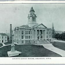 c1900s UDB Decorah, IA County Court House Unposted Monument Birds Eye Clock A194 picture