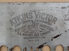 NOS ANTIQUE 2 MAN ATKINS VICTOR NO 225 CROSSCUT SAW LANCE PERFORATED CROSS CUT picture