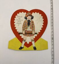 Antique Valentine Standee Match Stick Card Rare Vintage Pun picture