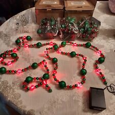 Bethlehem Lights Beaded Garland Red/Green Set 4 Battery Operated STUNNING picture