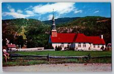 MONT TREMBLANT LODGE QUEBEC CANADA Postcard Red Roof Chapel Unposted Postcard picture