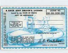 Postcard A Back Seat Drivers License picture
