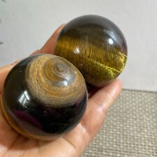 2pcs Natural raw stone (damaged sphere)Tiger Eye 451g c0257 picture