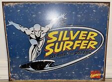 The Silver Surfer Sky Rider Marvel Silver Age ComicBook Embossed Metal Tin Sign picture