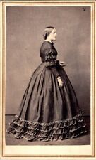 Lovely Young Lady, Beautiful Dress. Fashion, 1860 CDV Photo, #2081 picture