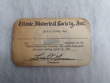 1980s Titanic White Star Liner Titanic Historical Society Inc Membership Card  picture