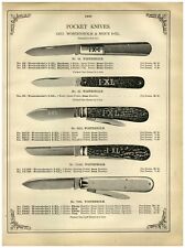 1902 PAPER AD 10 PG Geo. Wostenholm & Son IXL Pocket Knife Knives Cork Screw  picture