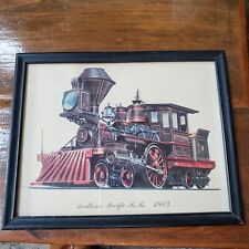 Vintage Framed Print Trains Southern Pacific R.R. 1864 picture