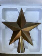 Pottery Barn Metal Star Christmas Tree Topper Bronze Tone picture