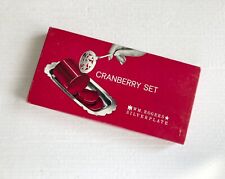 Vintage WM Rogers Silver Plate Cranberry Set Spoon Plate In Original Box picture