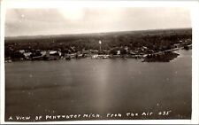 Postcard RPPC Pentwater Michigan A View From the Air Water Tower Unposted picture
