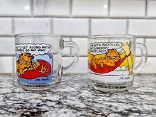 Garfield Odie McDonalds 1978 Mugs Cups Set Of 2 Vintage Glass Jim Davis picture