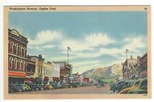 Washington Avenue, Ogden, Utah, Vintage Cars, c 1940's Linen Postcard Unused picture