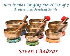 8-12 inches chakra frequency tuned professional singing bowl set of 7  picture
