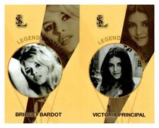 #UL1412 BRIDGET BARDOT, VICTORIA PRINCIPAL Rare Uncut Spotlight Card Strip picture