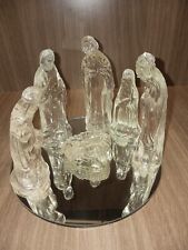Vintage Chadwick Glass Nativity  Set  Christmas Holiday Decor  7 Pieces with Box picture