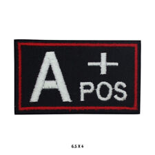 A Positive Blood group Square Iron On Patch Sew On Badge Embroidered Cloth Patch picture