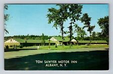 Albany NY-New York, Tom Sawyer Motor Inn Advertising, Vintage c1957 Postcard picture