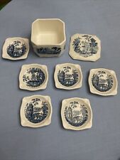 La Cartuja De Sevilla 6 Hidable Ashtrays with Receptacle Made In Spain picture