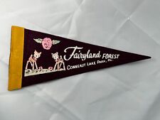 Vintage MIni Fairyland Forest Conneaut Lake Park PA Souvenir Felt Pennant 8-3/4