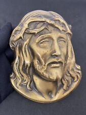 Antique Jesus Christ Icon Face Christian Religion Sacred Spirit Amulet Old 20th picture