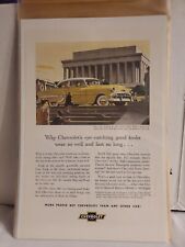 Magazine Advertisement 1953 Chevrolet Bel Air 2-Door Sedan Yellow/ White picture