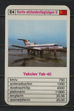 Yakolev Yak 40 Aircraft Kwartet card/Quartet card/Playing Card picture