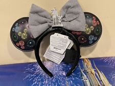 Disney 100th Mickey Ears Partners Statue Light Up Headband Fireworks w/ Walt picture
