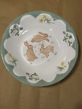 Mesa Home Products Centerpiece Large Bowl Easter Pink Rabbit Floral Multicolor picture