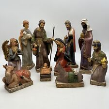 Vtg 11 pc Ceramic Manger Scene Christmas Jesus,wise Men,Marry,Joseph,Angel picture